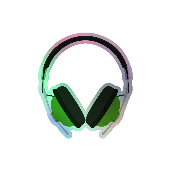 Holographic Headphones Sticker product image (1)
