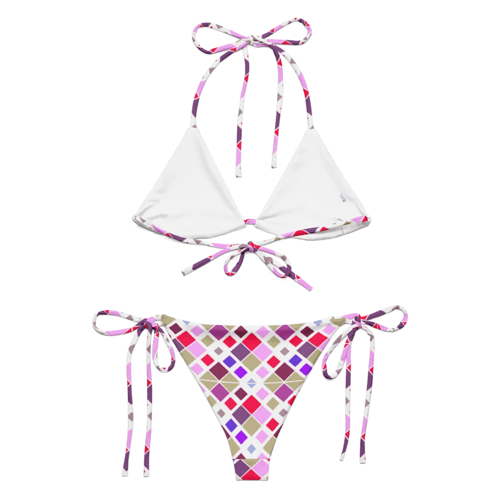 Colorful Square Pattern Design String Bikini - v3 product image (6)