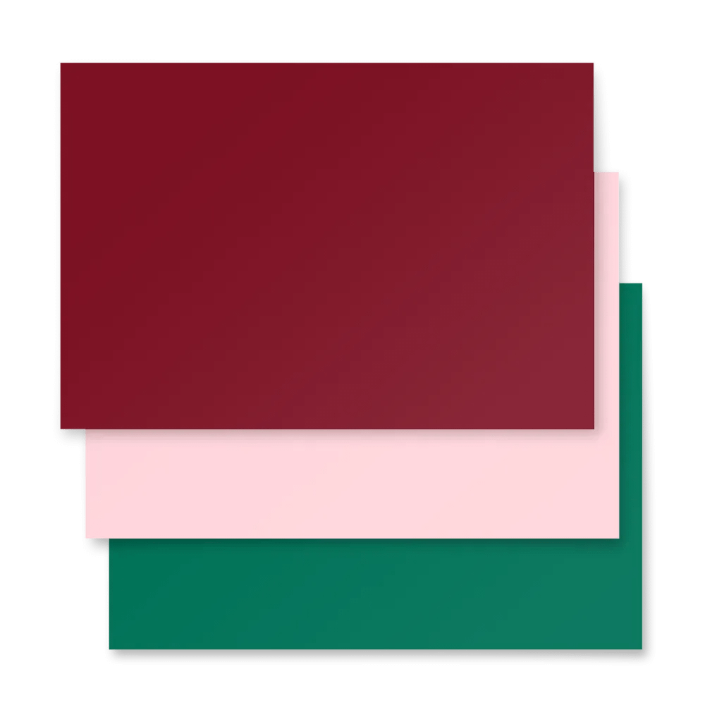 Mixed (Pink, Burgundy, Green) Solid Holiday Christmas Wrapping Paper Sheets (3) product image (4)