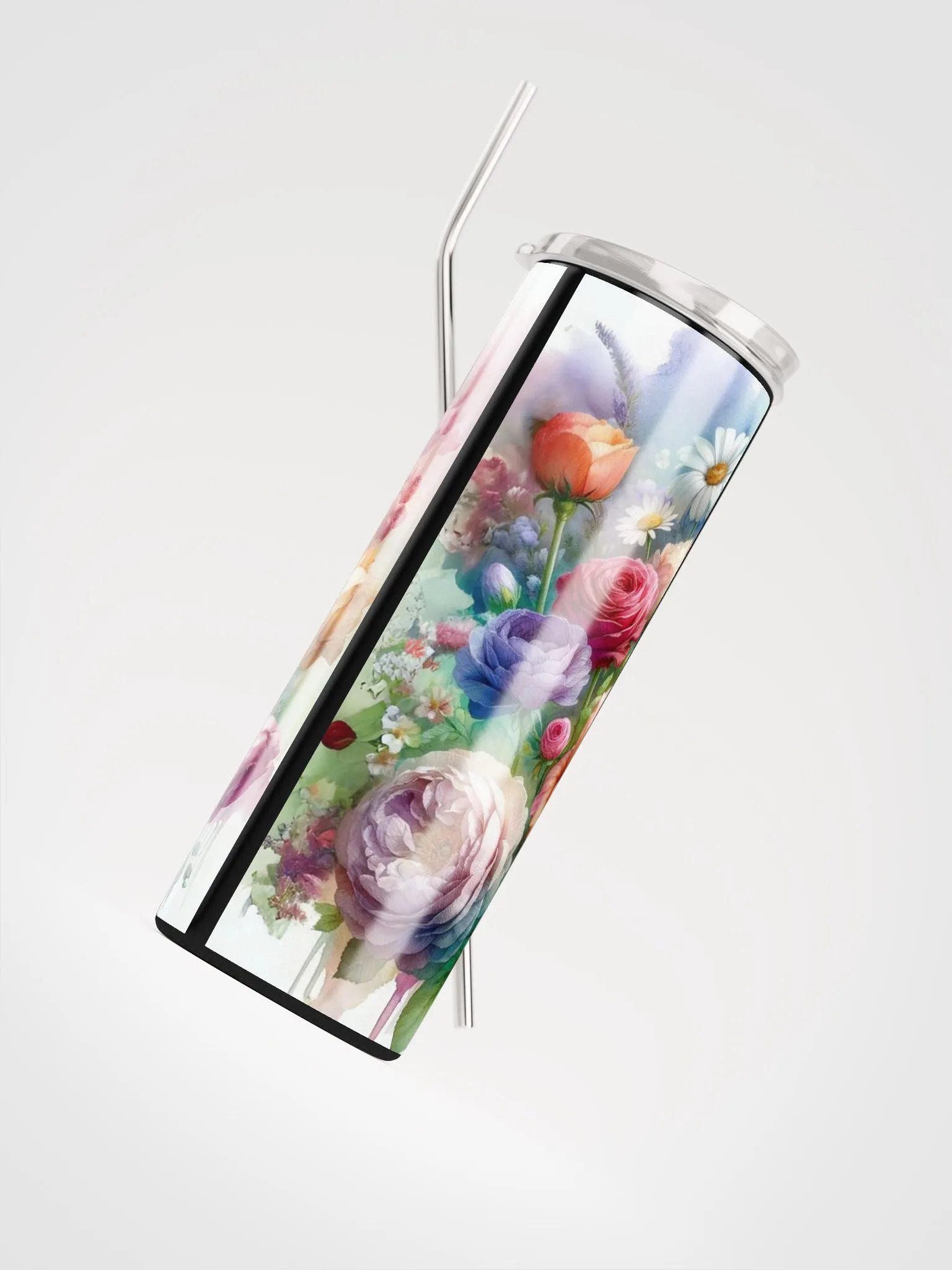 Watercolor Blooms Tumbler: Sip and Paint Your Day with Floral Splendor! product image (4)