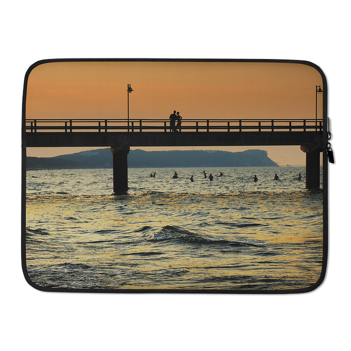 Laptoptasche - Liebespaar-Silhouette im Sonnenuntergang am Meer product image (2)
