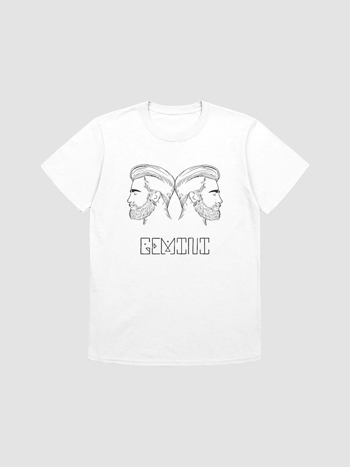 Black Gemini Zodiac Sign Stylized T-Shirt product image (1)