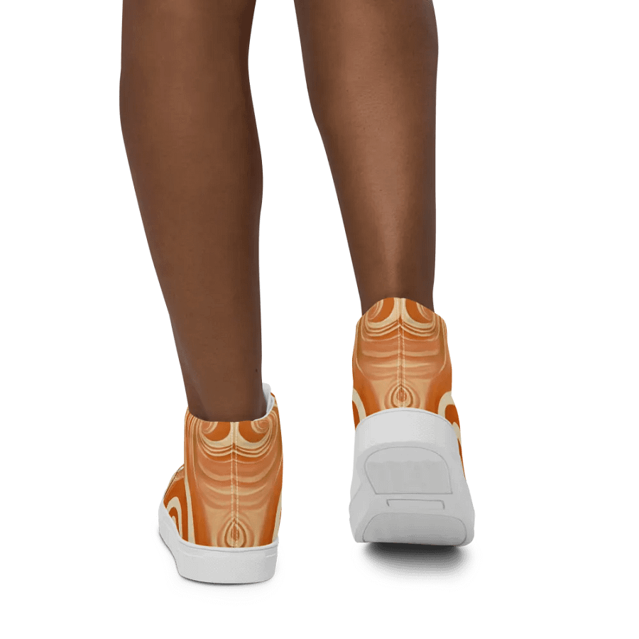 Funky Latte Liquid Tie-Dye Women's High-Top Canvas Shoes product image (4)