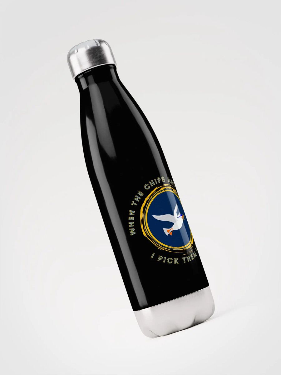 When the Chips are Down I Pick Them Up! Black Water Bottle product image (3)