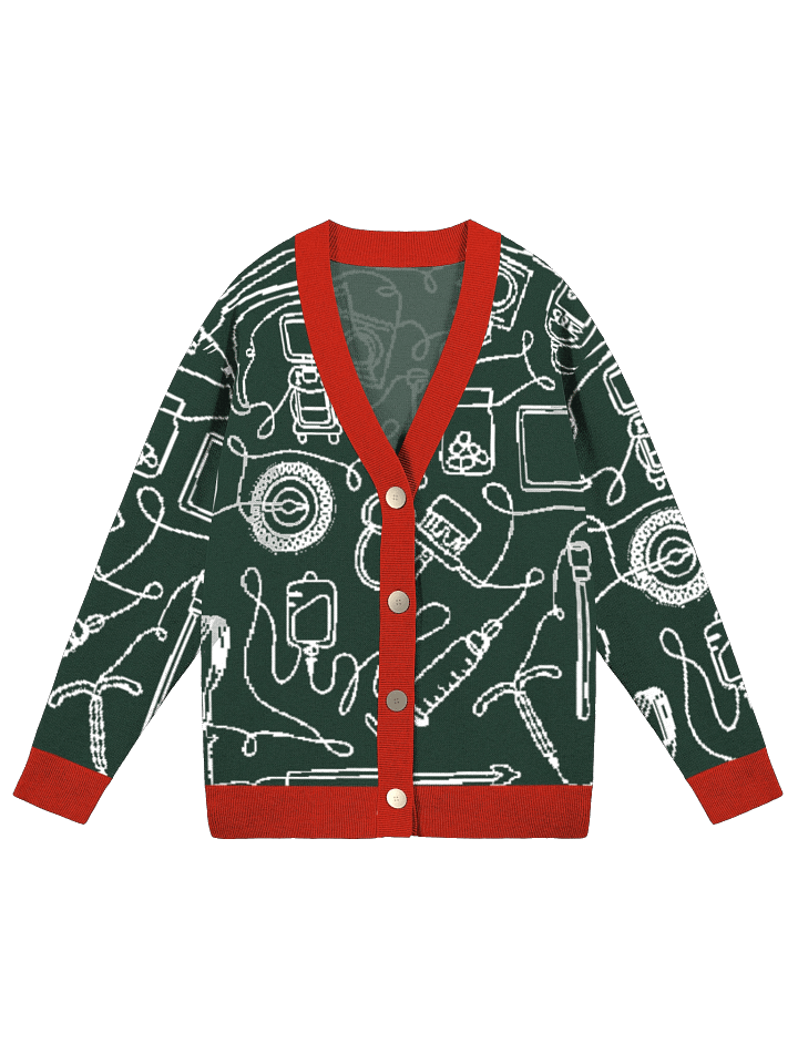 service lines (OBGYN - holiday green cardigan) product image (1)