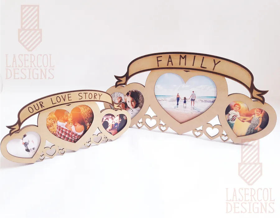Heart Shaped Photo Frame (2 Sizes) - Laser Cut Files product image (2)