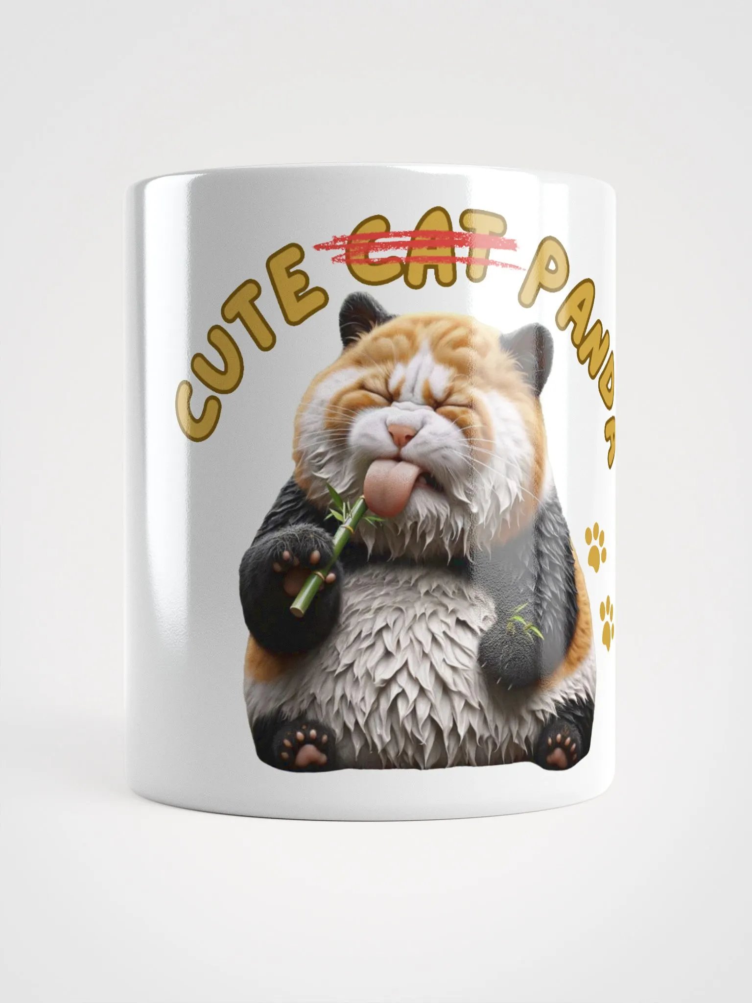 'Cute Not Cat But Panda' White Glossy Mug🐱🐼😄 product image (1)