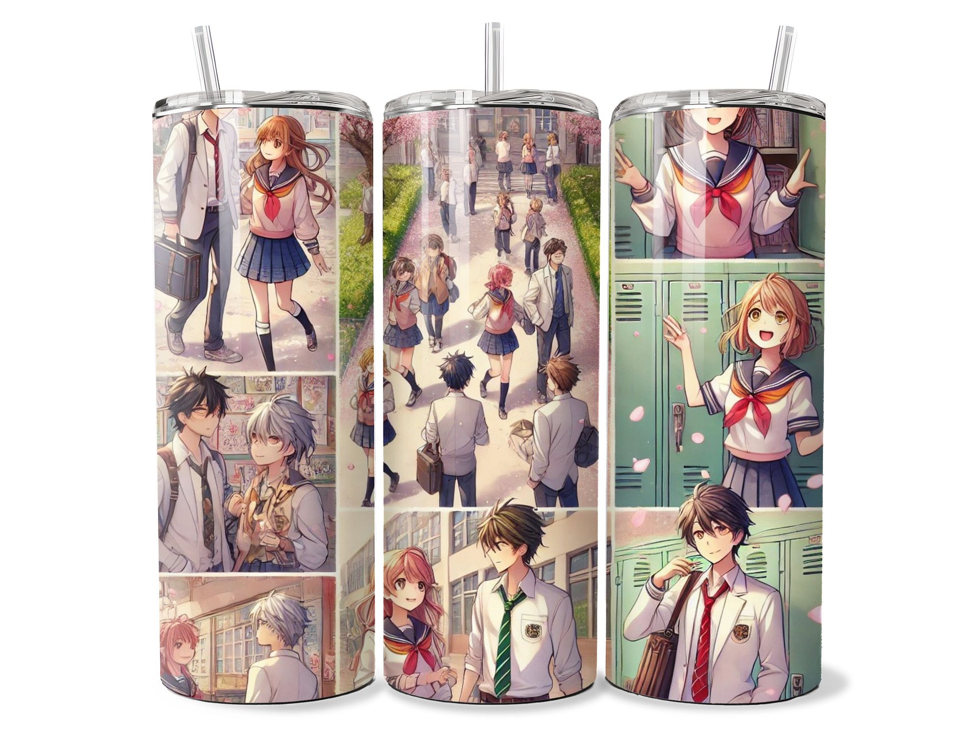 Slice of School Life Anime Tumbler - 20oz Stainless Steel product image (1)