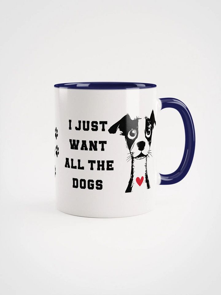 "I just want all the dogs-red heart" Ceramic Mug with color inside product image (1)