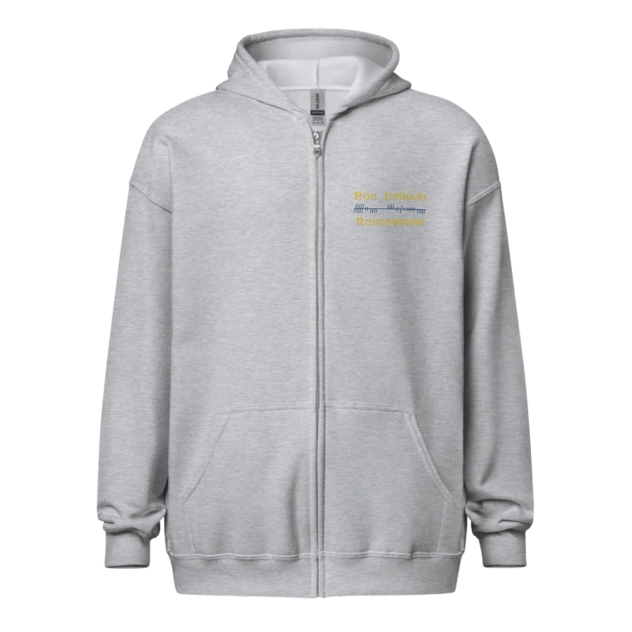 Roscommon/Ros Comáin Orthodox style Ogham embroidered Zip Hoodie product image (5)
