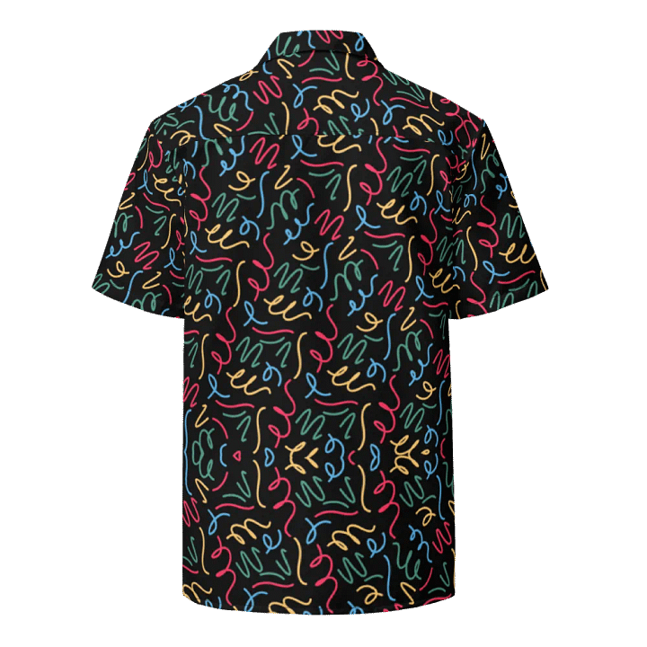Colorful Squiggle Pattern Eco-Friendly Summer Button-Down Shirt product image (2)