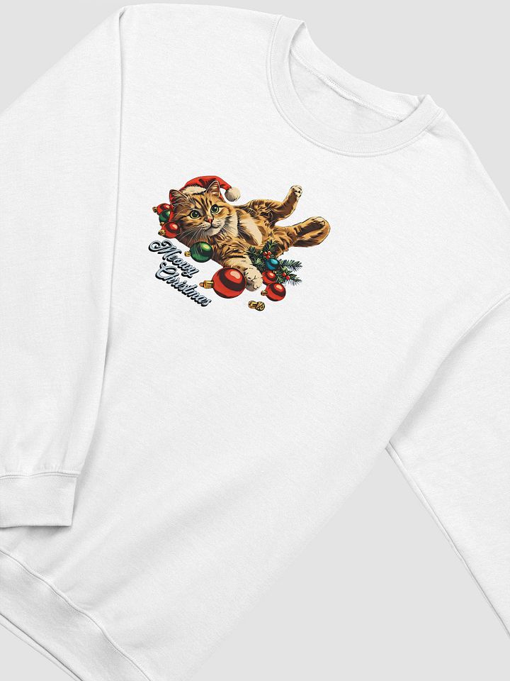 "A MISCHIEVOUS CAT AT CHRISTMAS" / CHRISTMAS SWEATSHIRT product image (1)