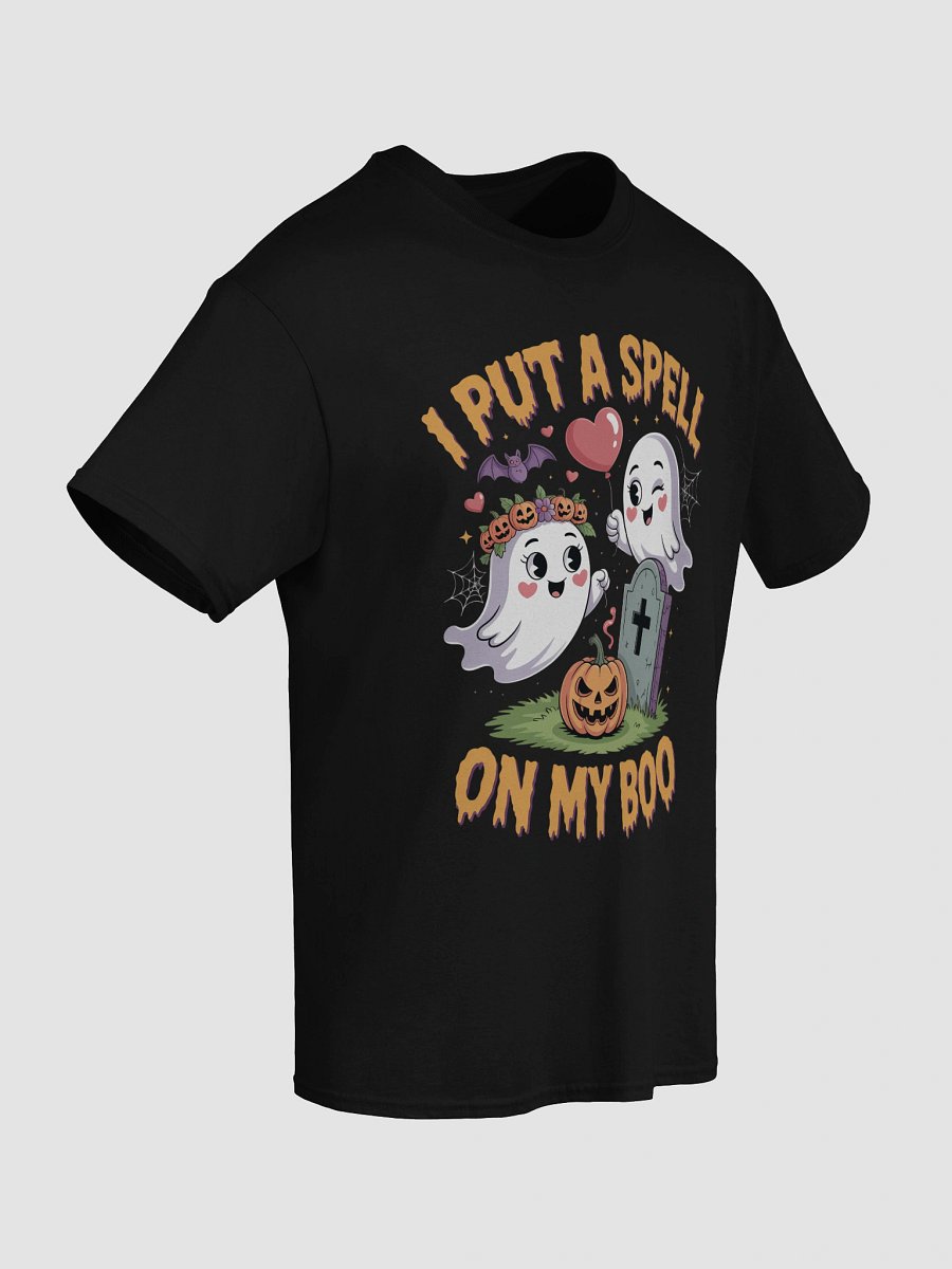 I Put A Spell On My Boo Funny Halloween Couple's T-Shirt | Spooky Cute Ghost & Pumpkin Tee product image (8)