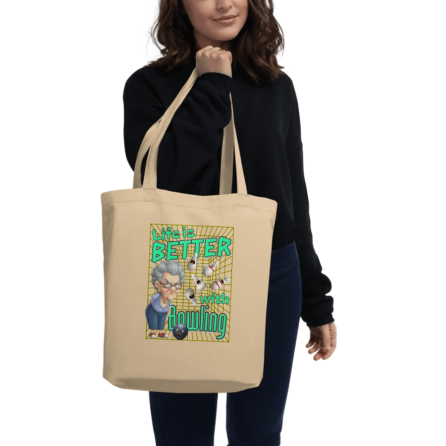Life Is Better With Bowling Organic Cotton Tote Bag product image (2)