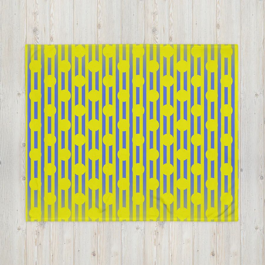 Yellow Polkadots and Stripes Throw Blanket product image (16)