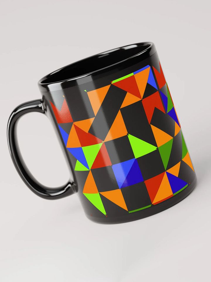 Geometric Shapes Multicolored Black Mug product image (3)