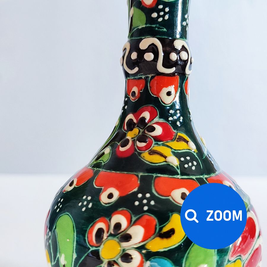 Ceramic vase (small), Turkish Iznik style (Gözyaşi) — handmade pottery product image (6)