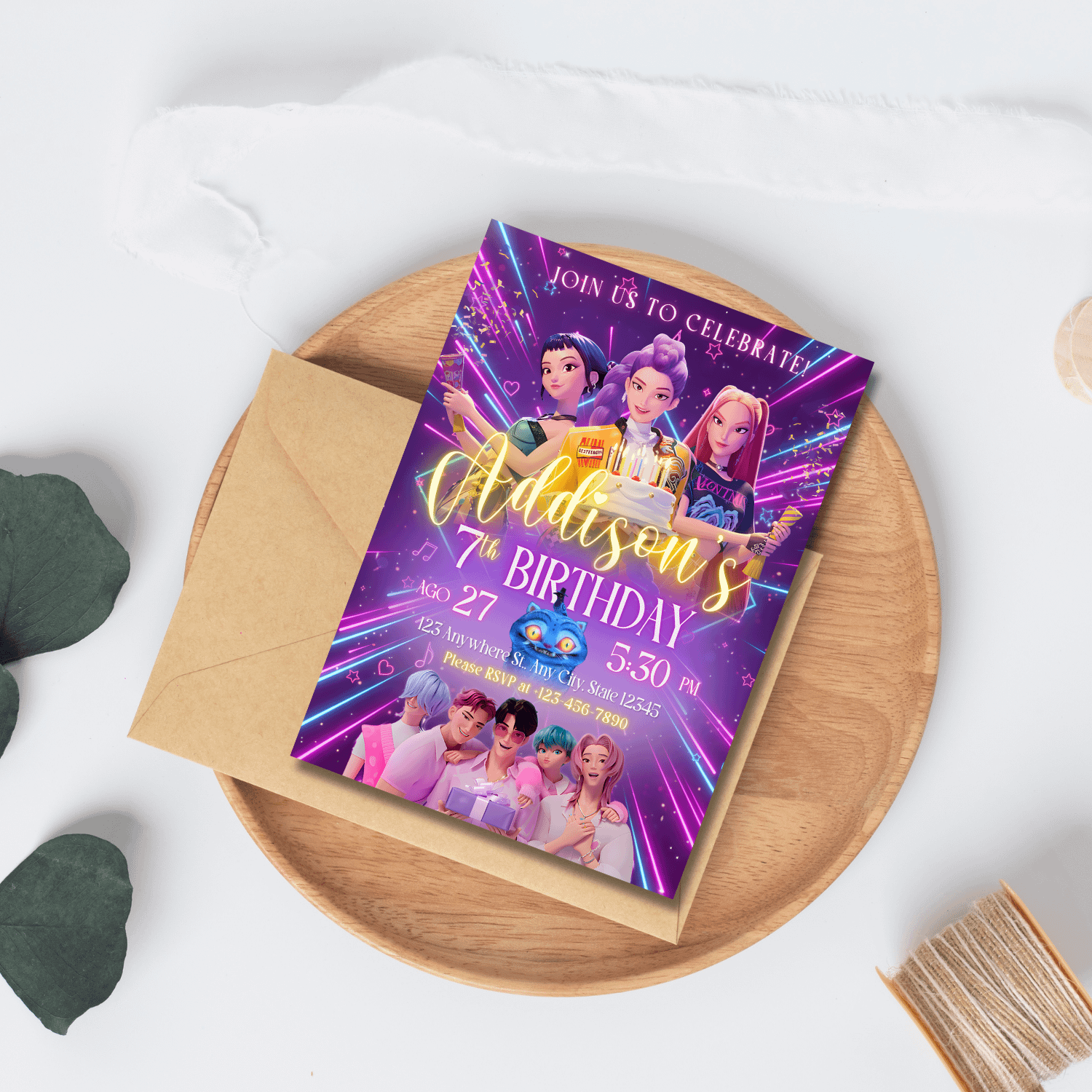 K-Pop Demon Hunter Birthday Invitation product image (8)