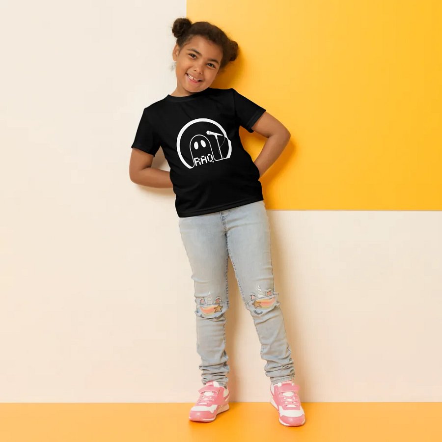 Black with White Raq Logo Youth Tee (2T-7) product image (4)