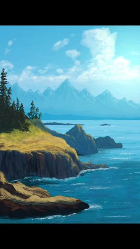 Cliffside Coast.

#digitalart #procreate #timelapse #mountain #ocean