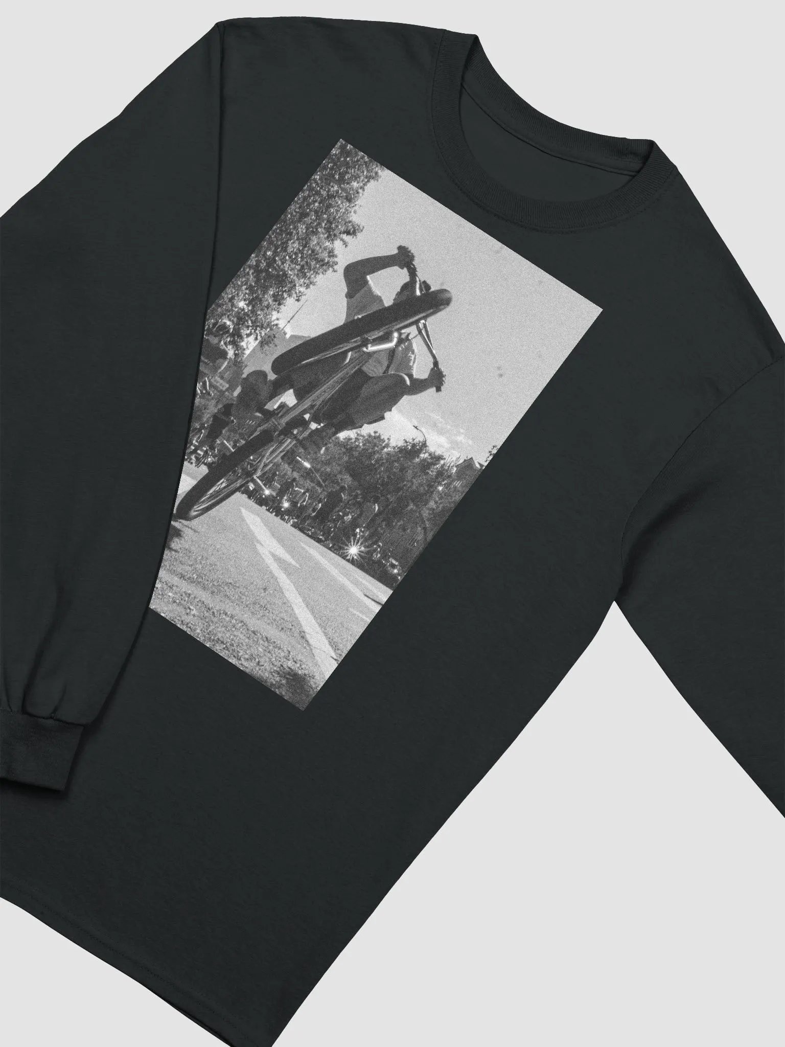 "Wheelie" Street Photography Gildan Ultra Cotton Long Sleeve T-Shirt - 03392 product image (3)