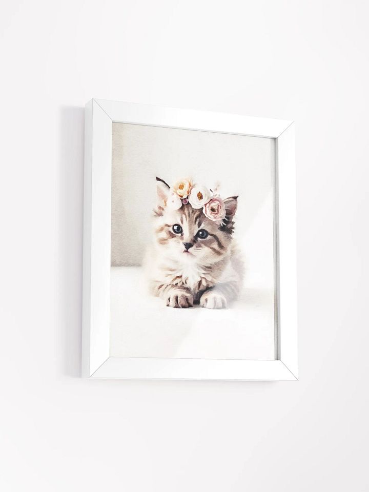 Floral Crown Kitten Framed Poster product image (60)