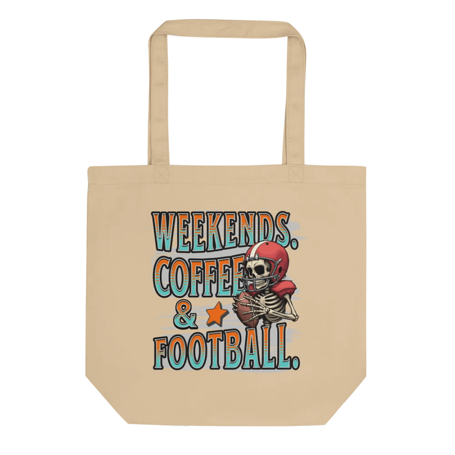 Weekends Coffee And Football Skeleton Warrior Eco Tote product image (1)