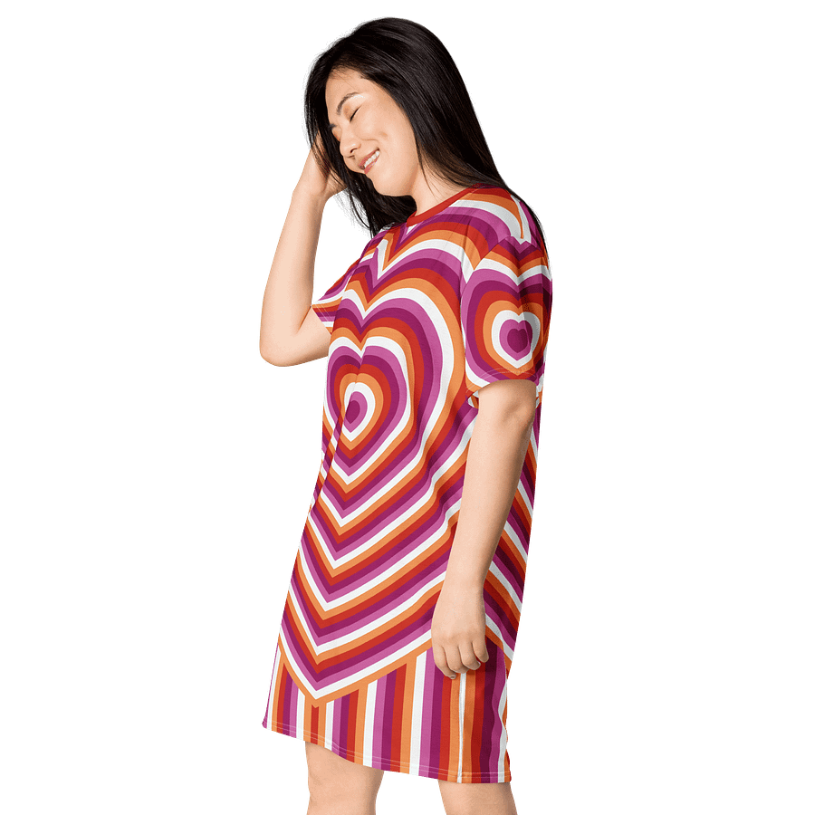 Lesbian Pride Hearts T-shirt Dress product image (3)