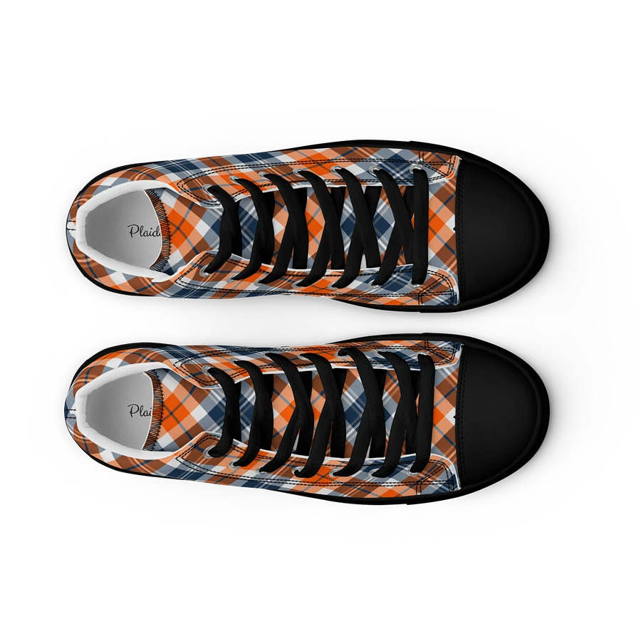 Orange and Blue Sporty Plaid Men's High Top Shoes product image (15)