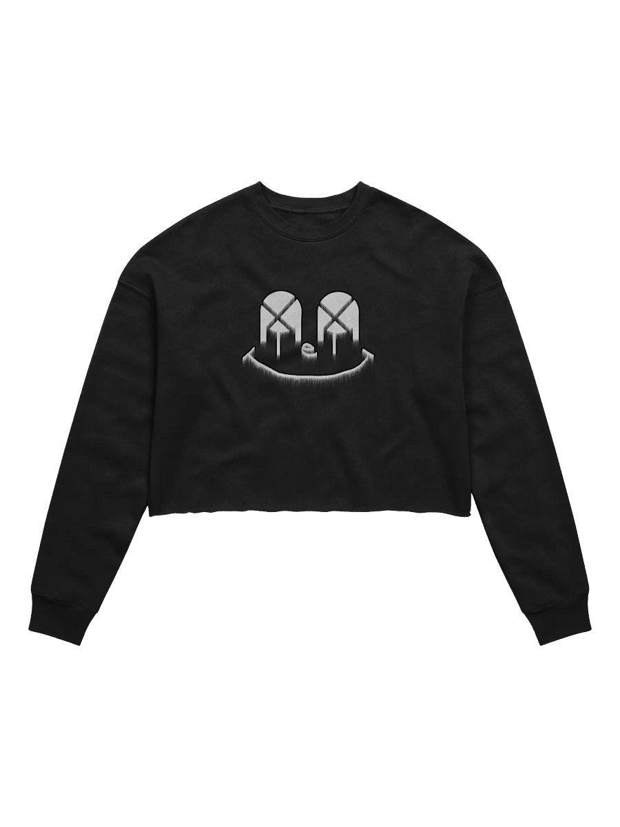 Glitchface Fleece Crop Sweatshirt product image (1)
