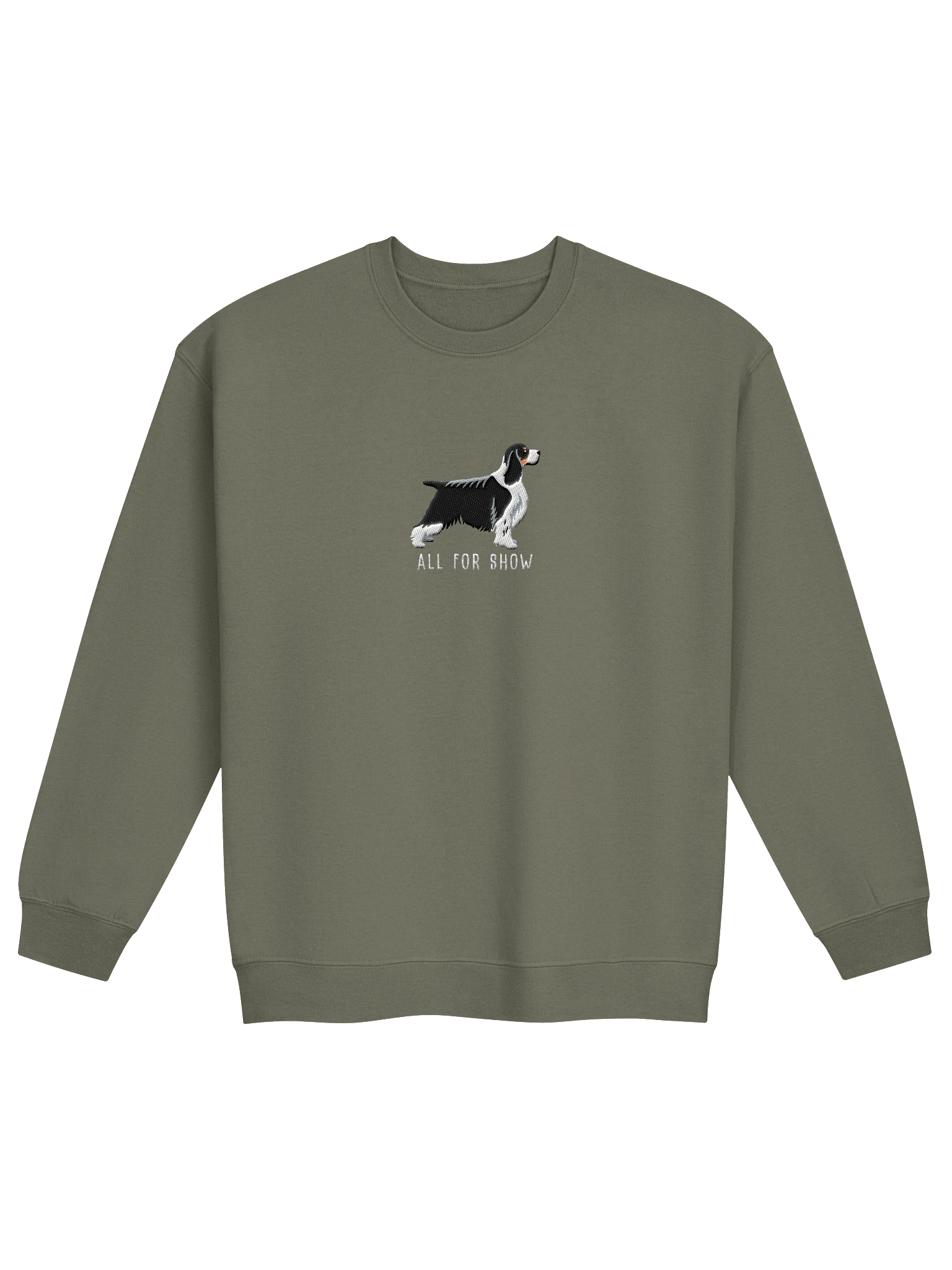 All For Show Sweatshirt (Embroidered) of an English Springer Spaniel(Tricolor, Show Type) product image (13)