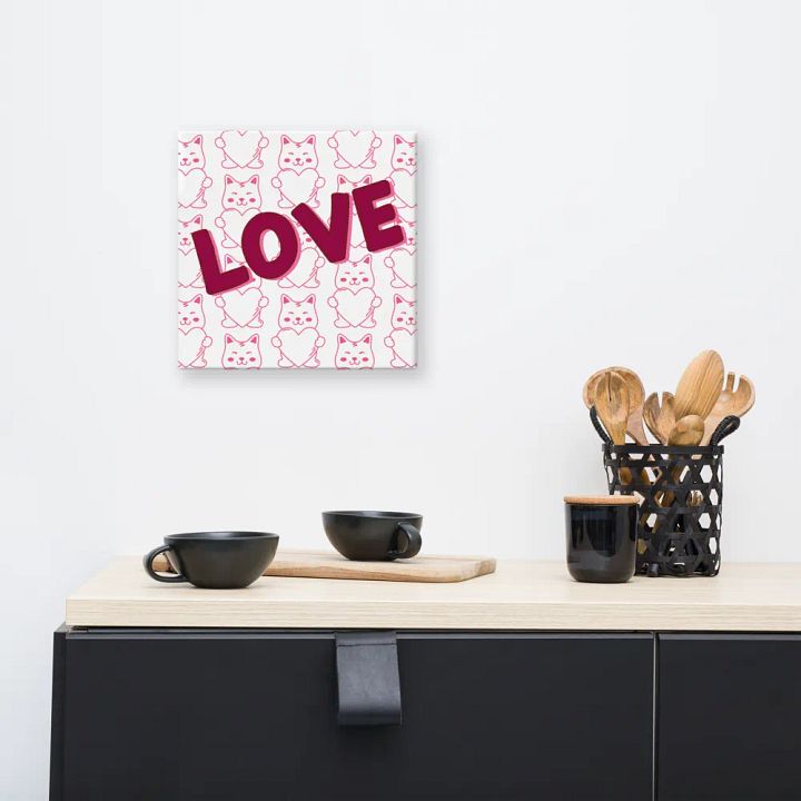 Pink Valentine's Day Love: Kitty Cat Heart Pattern product image (1)