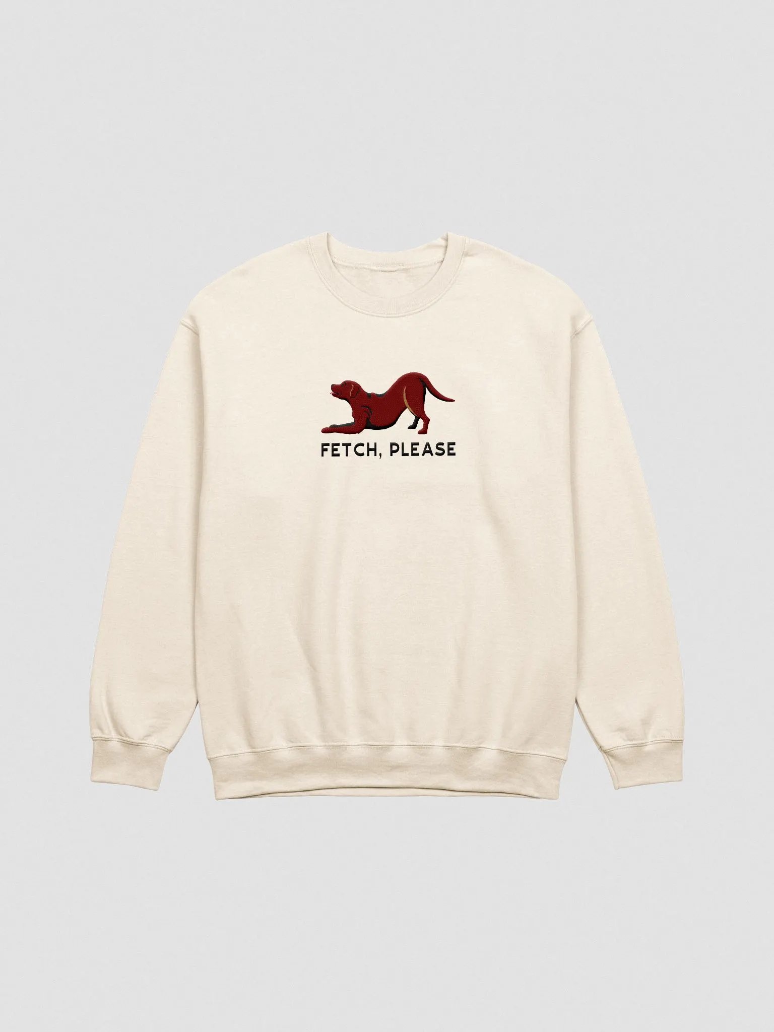 Fetch Please Sweatshirt (Embroidered) of a Labrador Retriever (Chocolate) product image (4)