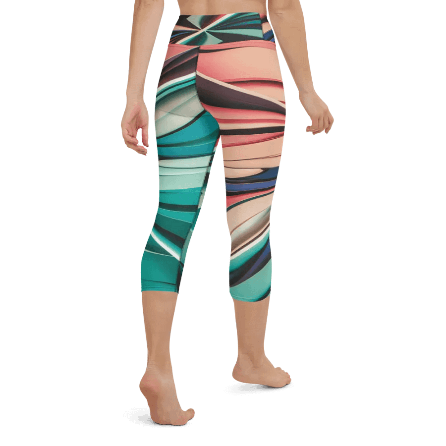 Abstract Geometric Yoga Capri Leggings in Vibrant Colors (XS-XL) product image (6)