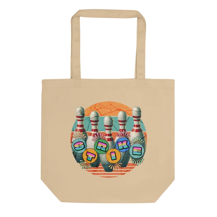 Bowling Pins Strike Retro Tote Bag product image (1)