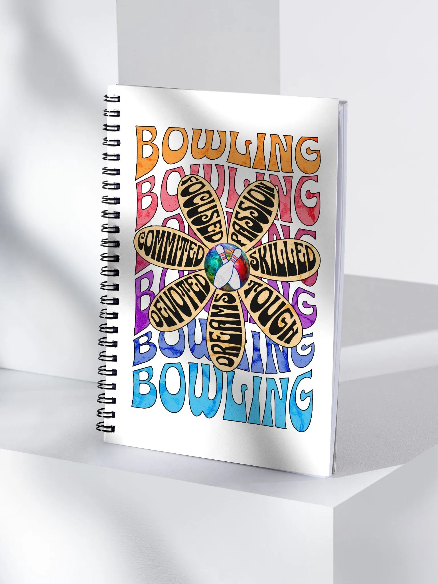 Flower Bowling Passion Spiral Notebook product image (3)