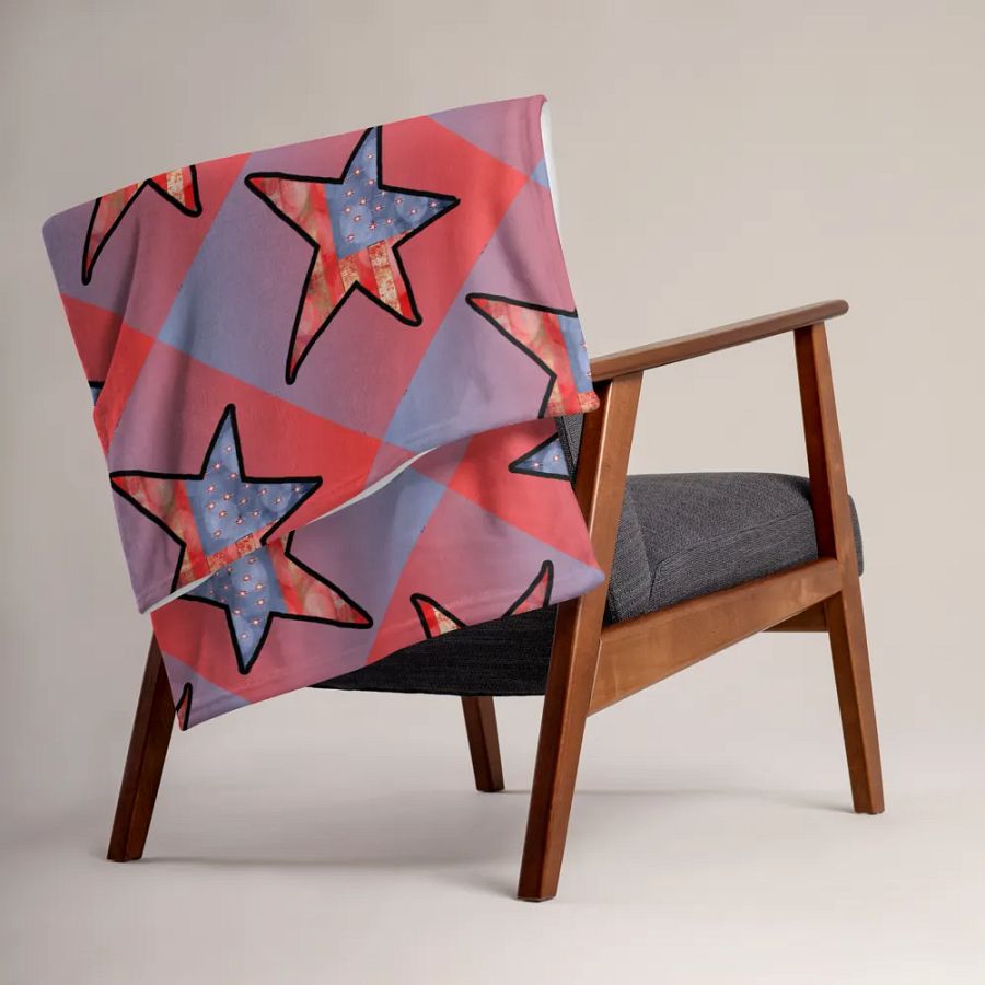 American Flag Star Pattern Throw Blanket product image (15)