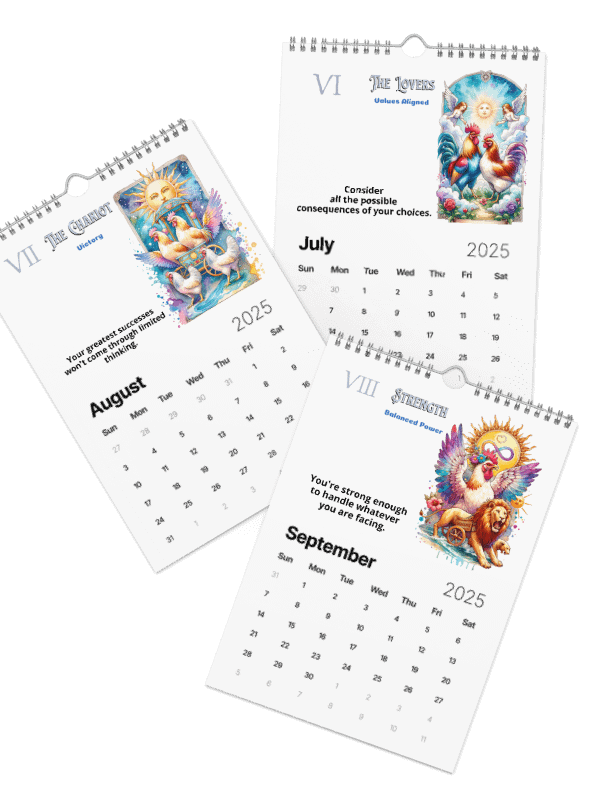 Chicken Tarot Inspiration 12 Month Wall Calendar product image (4)