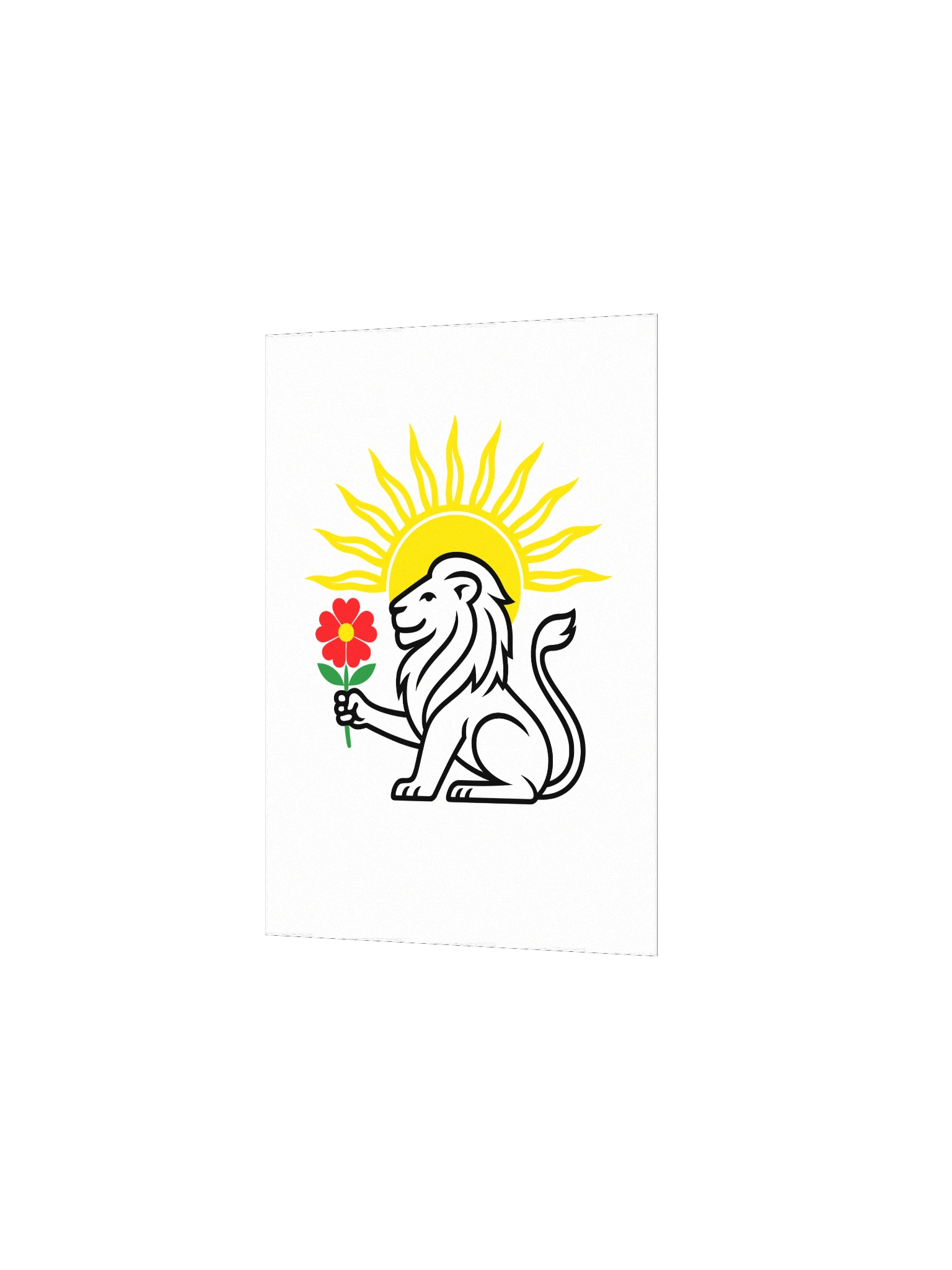 Lion (Black Outline) White Poster - MWC product image (16)