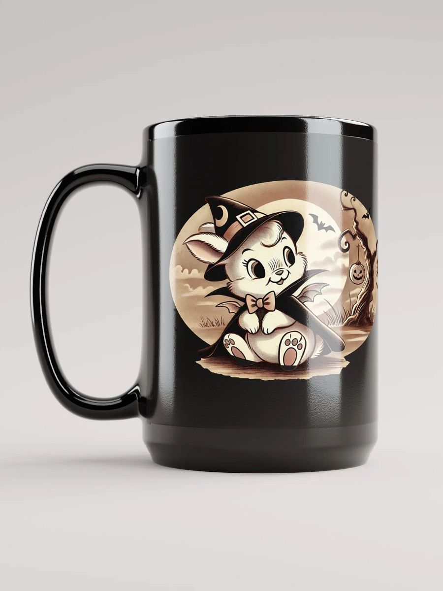Vampire Bunny Halloween 15 oz Black Mug product image (6)