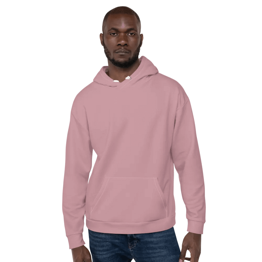 Plain Dusty Pink Soft Summer Unisex Recycled Polyester Heavyweight Premium Hoodie by Treasure Pie product image (7)