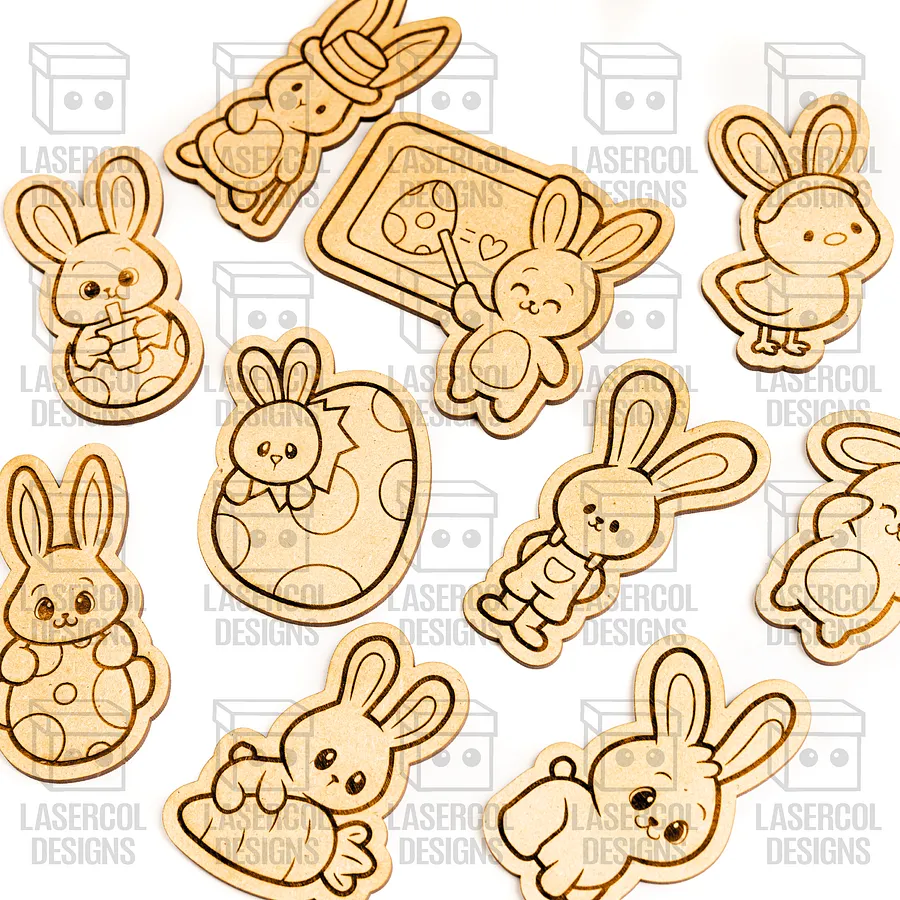 Easter Bunny Paint Kit DIY Cut Outs Set 6 - Laser Cut Files product image (10)