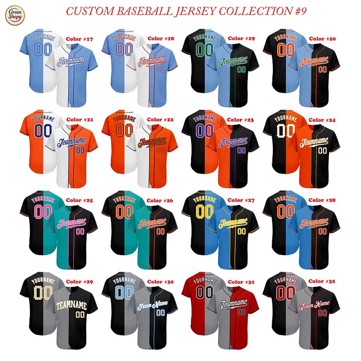 Authentic Baseball Jersey, Custom Baseball Jersey, Personalized Sport Jersey, Straight Lines 2 Color Left Right product image (2)