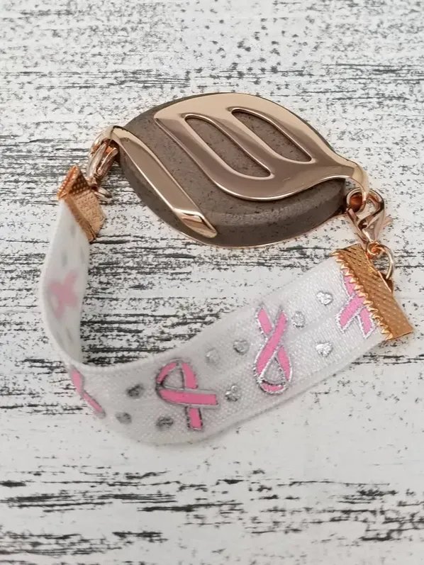 Pink Ribbon Elastic Bracelet | Handmade Accessory for Bellabeat Leaf Urban & Ivy product image (3)