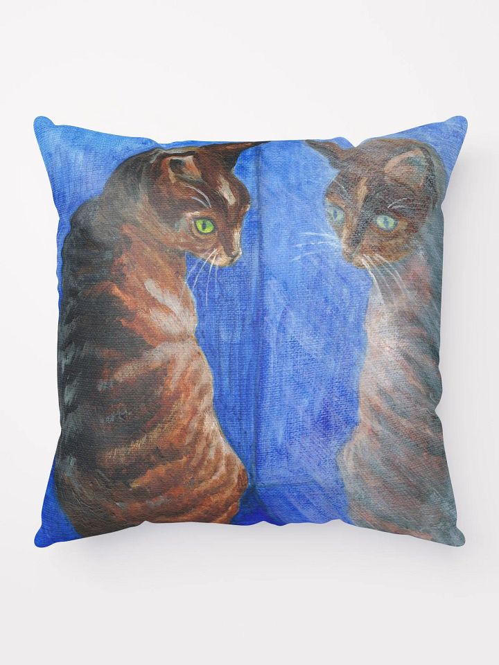 Mirror cat throw pillow product image (1)