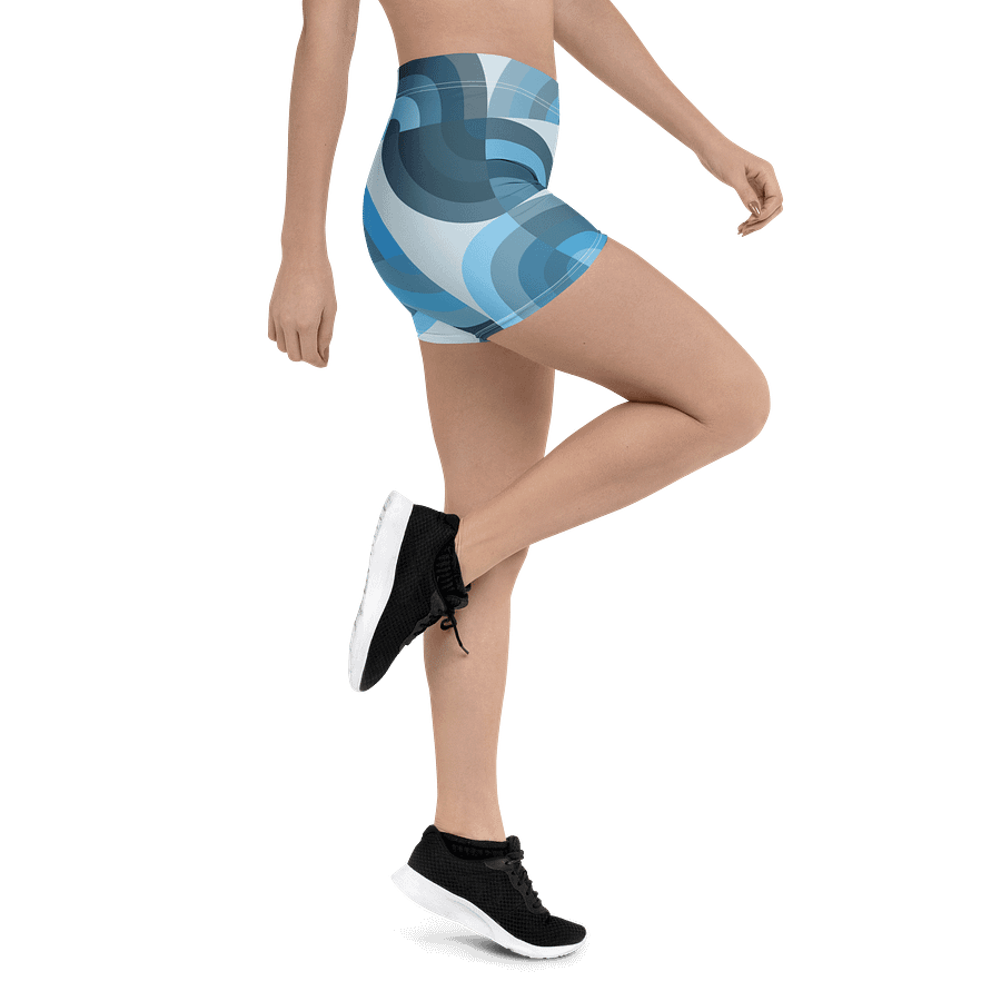 Swirling Blue Geometric All-Over Print Shorts product image (3)