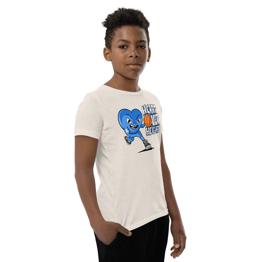 Youth Blue Heart Over Height T-Shirt product image (3)