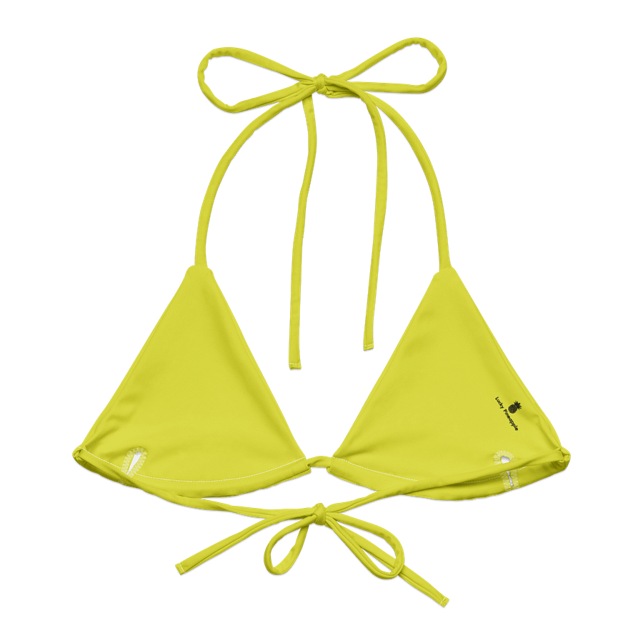 Lemon Lime Yellow Green Solid Color String Bikini Top product image (2)