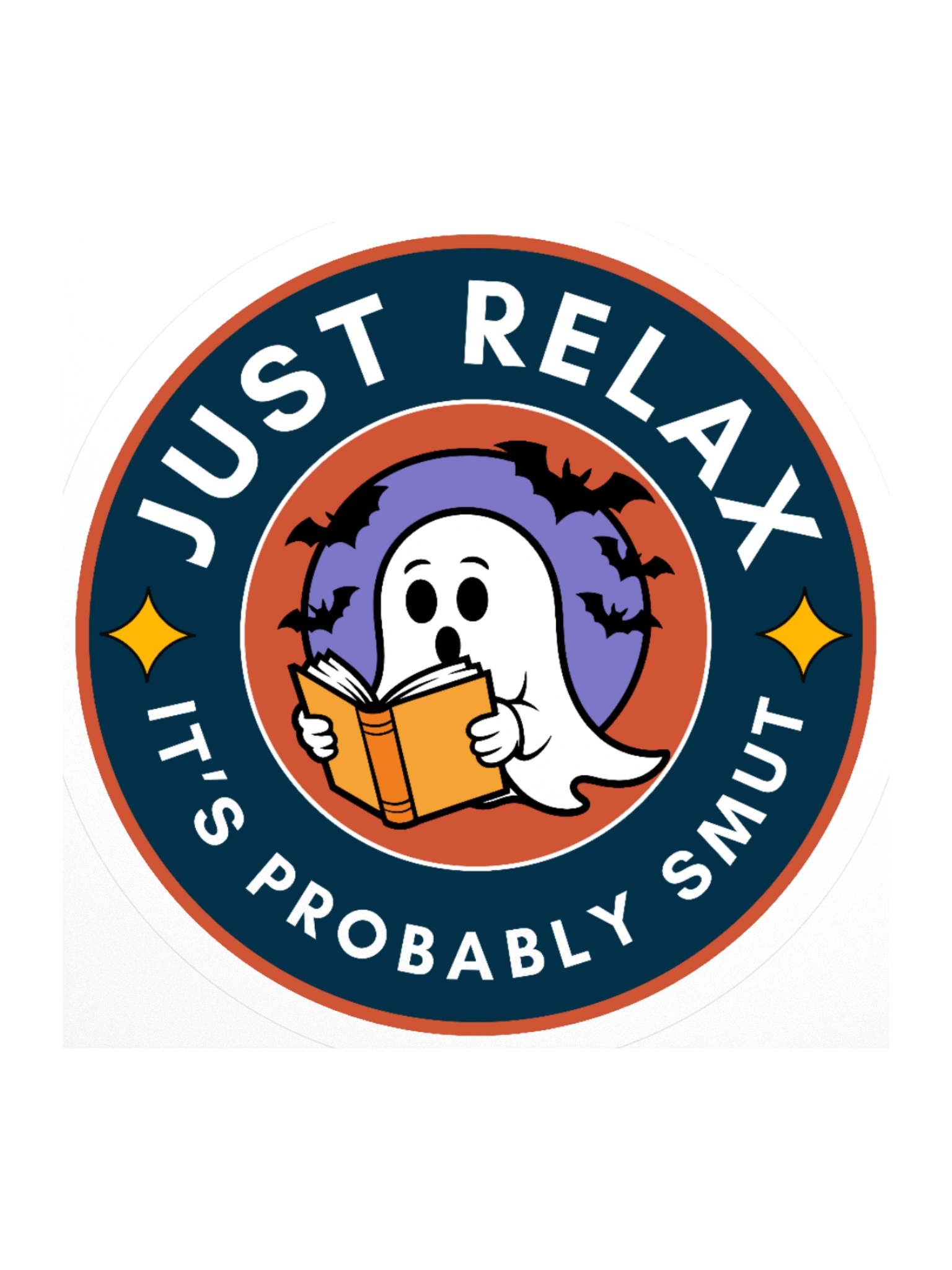Just Relax, It's Probably Smut Spooky Ghost Kiss Cut Sticker product image (3)
