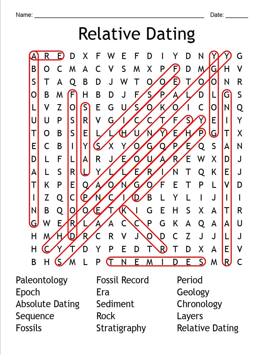 Printable Relative Dating Word Search – 15 Key Terms! product image (2)